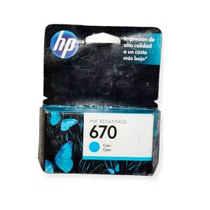 Tinta HP CZ114AL (670) Cyan Original 300pag. Cartucho 670