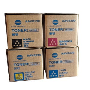 Kit Tóner TN-328 Konica Minolta Cyan, Magenta, Yellow, Black