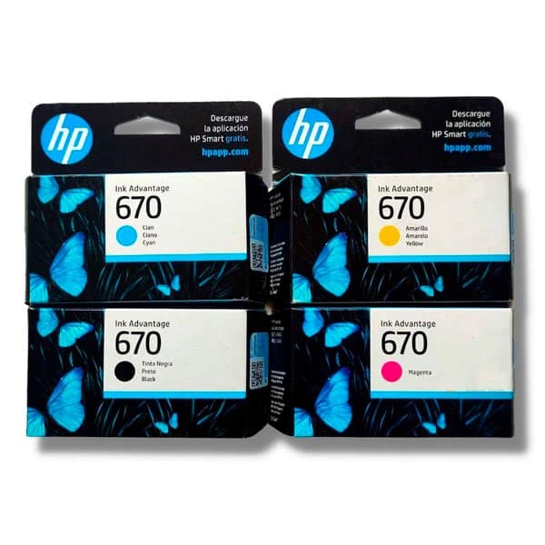 kit Tinta HP 670 (CZ113AL, CZ114AL, CZ115AL, CZ116AL)