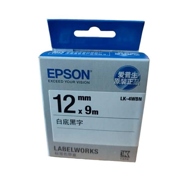 Cinta Epson LK-4WBN 1/2″ 9m. LW-300 Original